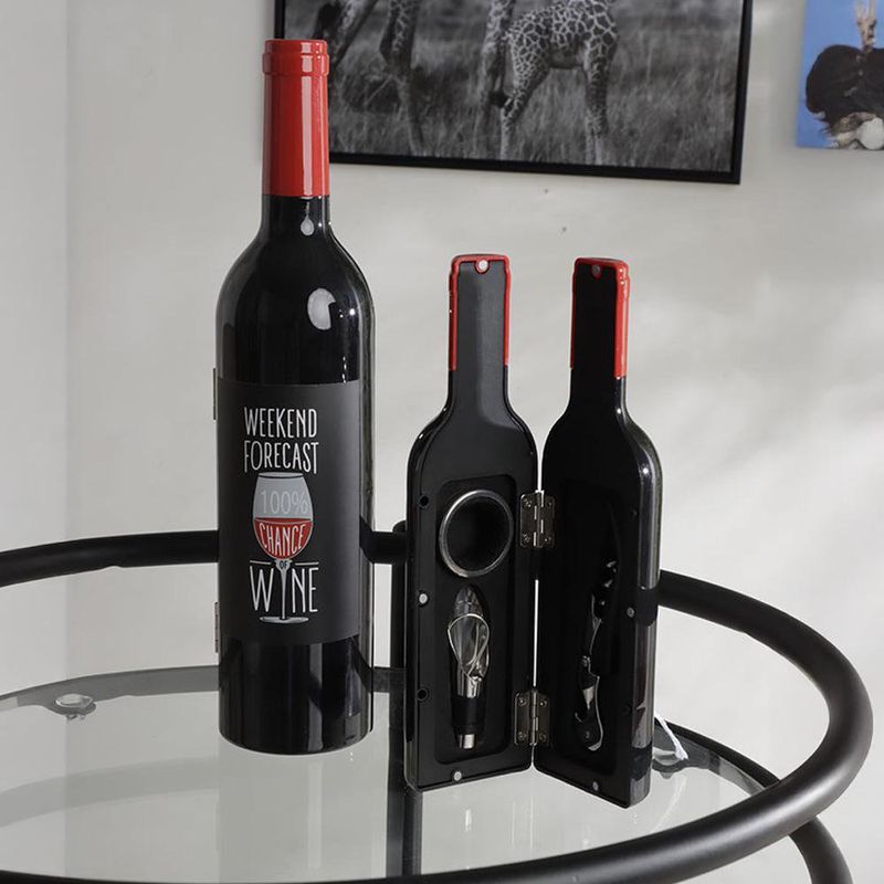 Accesorios para Vino en Forma de Botella 3 Pzas 6.2x6.2x23.5 Cm