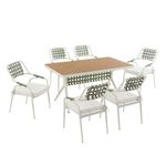 Set de Mesa 6 Personas Leo Verde Crema