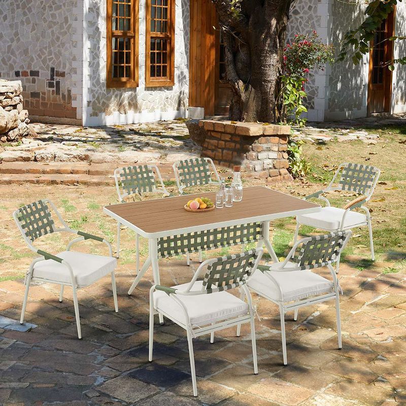 Set de Mesa 6 Personas Leo Verde Crema