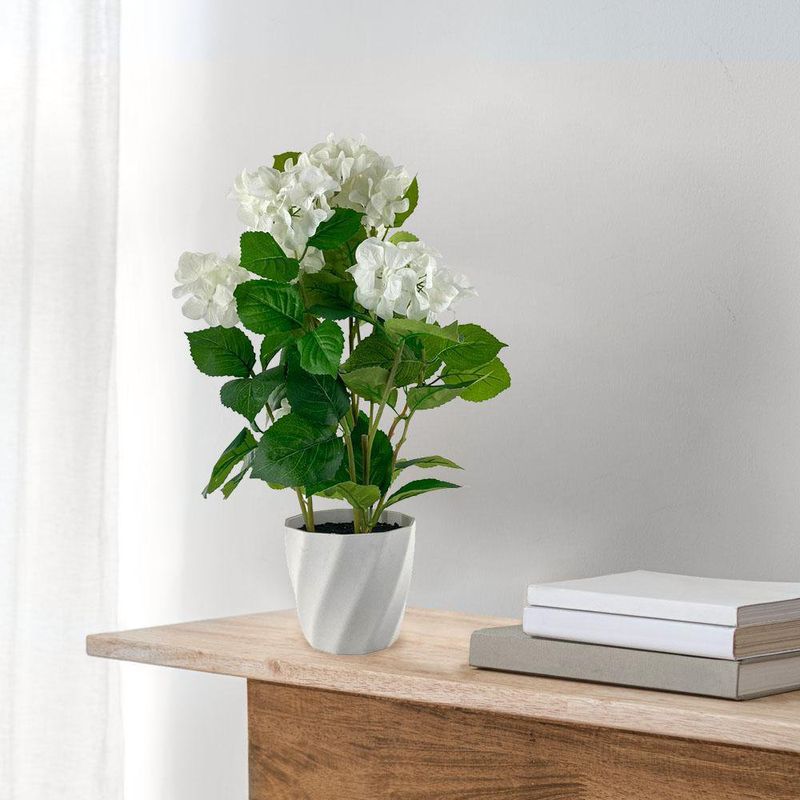 Hortensia Artificial Blanca con Maceta 65 cm