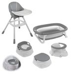 Set Evolutivo de Silla Alta y Bañera Gris 77x48x42.5 Cm