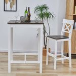 Set de Mesa y Sillas Bar Cher Blanco y Café 3 Pzas