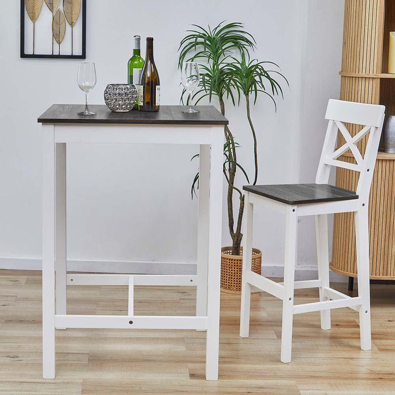 Set de Mesa y Sillas Bar Cher Blanco y Café 3 Pzas