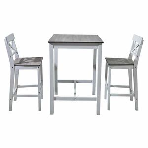 Set de Mesa y Sillas Bar Cher Blanco y Café 3 Pzas