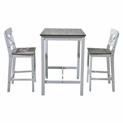 Set de Mesa y Sillas Bar Cher Blanco y Café 3 Pzas