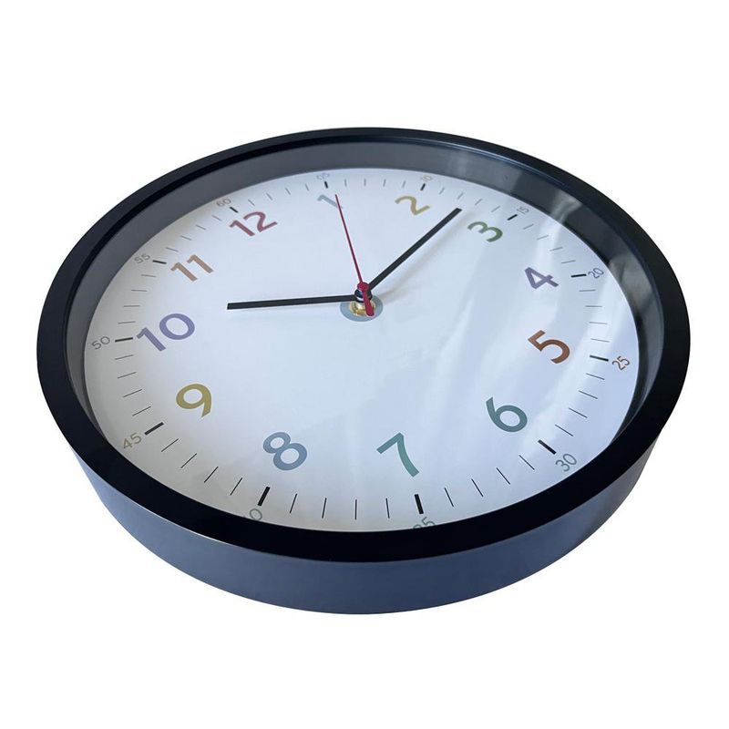 Reloj de Pared Negro de 12 Plg
