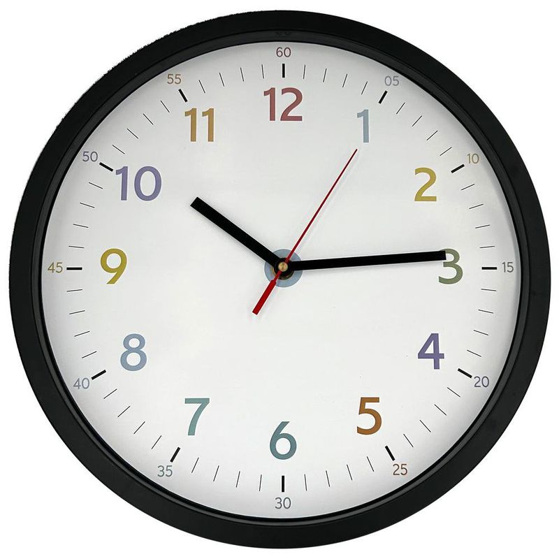 Reloj de Pared Negro de 12 Plg