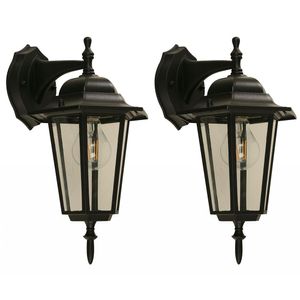 Set de Faroles para Exterior de Pared Negros 2 Pzas - Zlumini