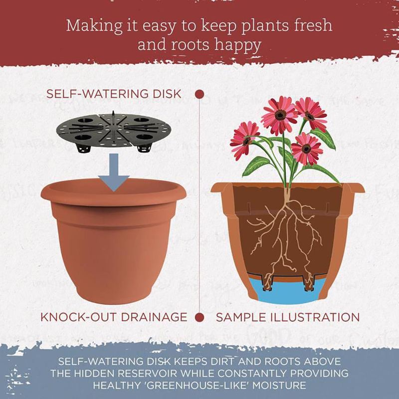 Maceta de Plástico Ariana Terracota 16 Plg