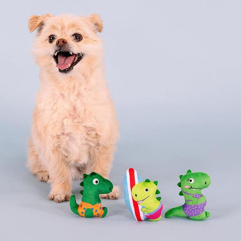 Set de 3 Juguetes para Perro Diseño Dinosaurios