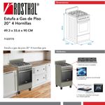 Estufa de Piso 20 Plg 4 Hornillas Gris