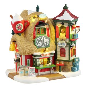 Bar de Ponche Navideño “Eggnog” con Luz LED para Villa Navideña