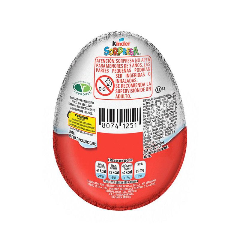 Chocolate Kinder Sorpresa Niña
