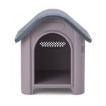 Casa para Perro Plástica Mediana tipo Cabaña Color Gris