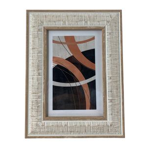 Marco Decorativo Rústico Beige con Textura Tallada