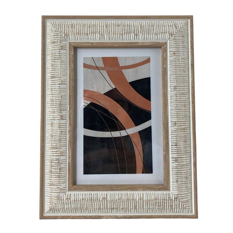 Marco Decorativo Rústico Beige con Textura Tallada