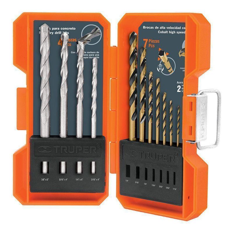 Set Broca Metal Y Concreto 11 Pzas - Truper