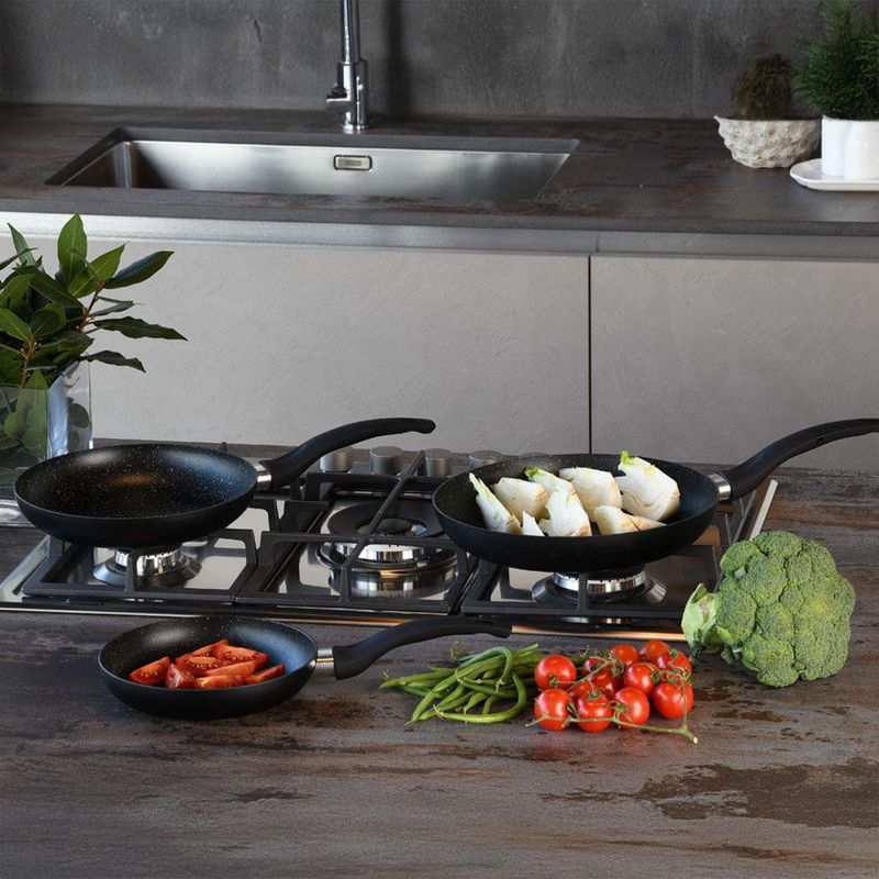 Batería de Cocina Aluminio Euronics Rock in Black 9 Piezas