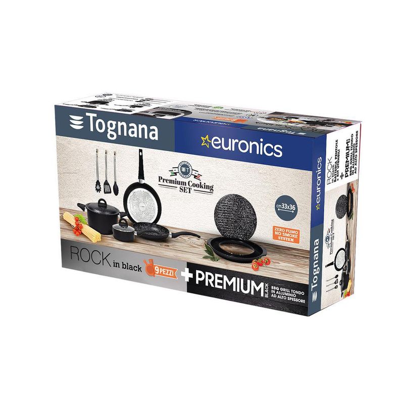 Batería de Cocina Aluminio Euronics Rock in Black 9 Piezas