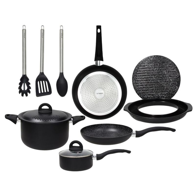 Batería de Cocina Aluminio Euronics Rock in Black 9 Piezas