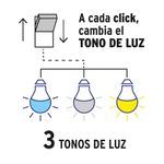 Lámpara Tipo Bombilla LED con 3 tonos de Luz - Volteck