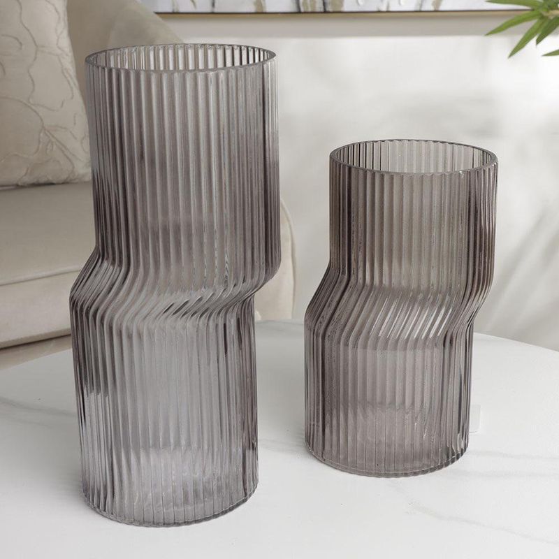 Florero Decorativo de Vidrio Gris