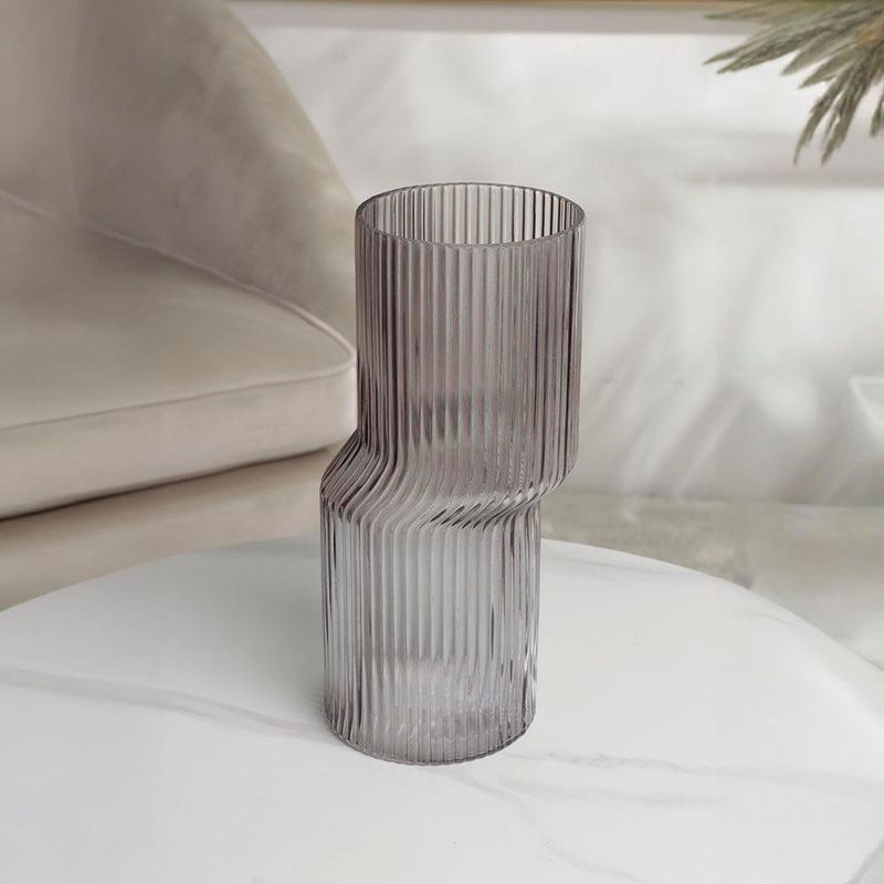 Florero Decorativo de Vidrio Gris