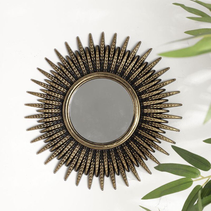 Set de 3 Espejos de Pared Decorativos 25x25 cm Dorados