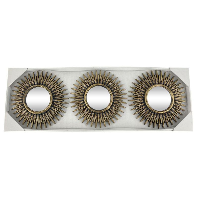 Set de 3 Espejos de Pared Decorativos 25x25 cm Dorados