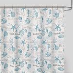 Cortina de Baño con Ganchos Diseño Mar