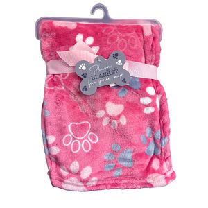 Frazada Para Mascota Rosada Diseño Huellas