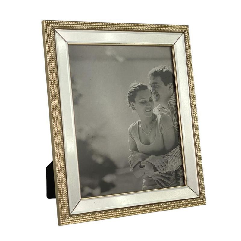Marco de Fotos Metalizado Dorado y Beige
