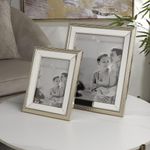 Marco de Fotos Metalizado Dorado y Beige