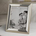 Marco de Fotos Metalizado Dorado y Beige