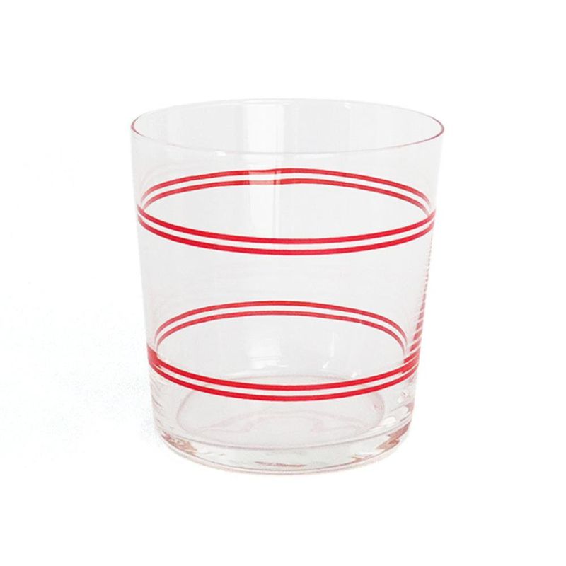 Vaso 12.5 oz Líneas Rojas