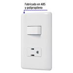 Tomacorriente e Interruptor Sencillo Blanco - Volteck