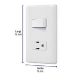 Tomacorriente e Interruptor Sencillo Blanco - Volteck