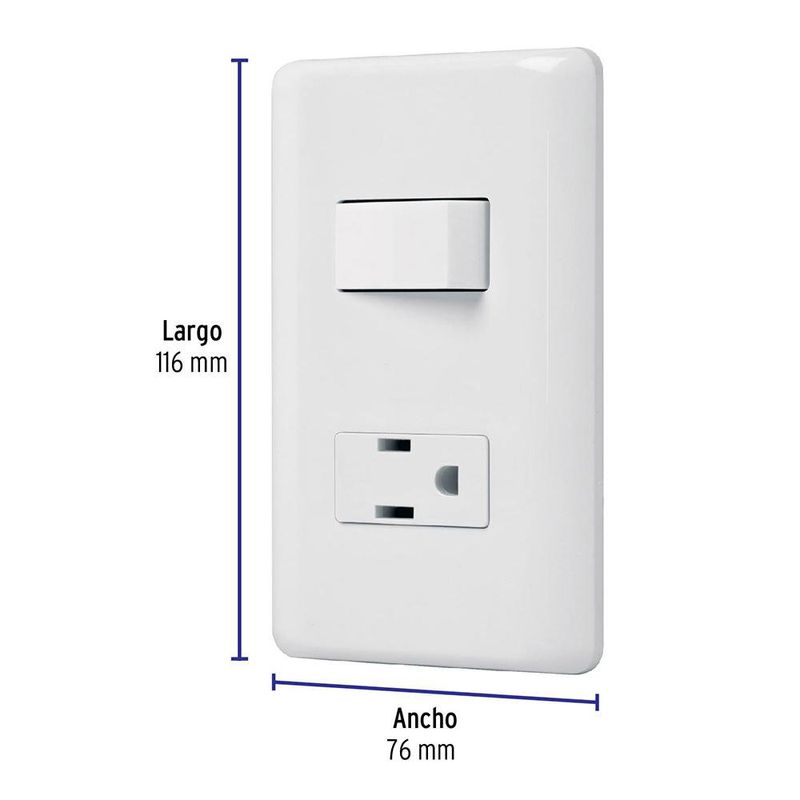 Tomacorriente e Interruptor Sencillo Blanco - Volteck