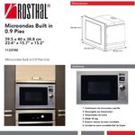 Microondas Built In Gris de 0.9 Pies³