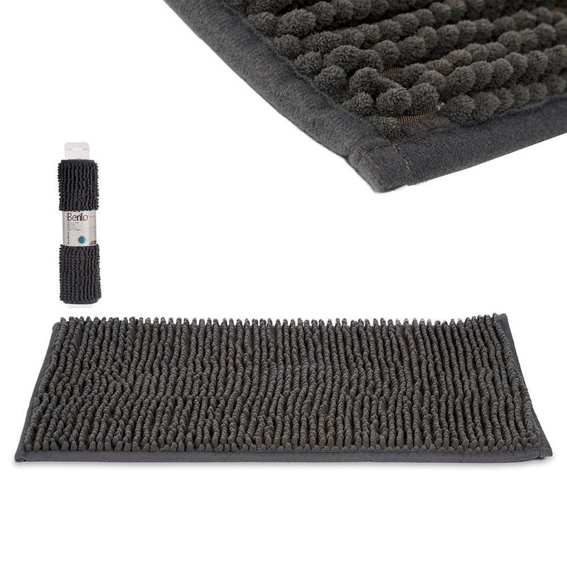 Alfombra Chenille para Baño Gris Oscuro 40 x 60 Cm - Berilo