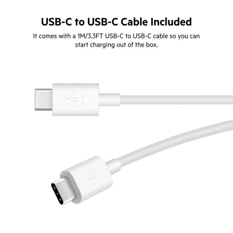 Cargador de Pared Dual Usb-C 37 W Blanco
