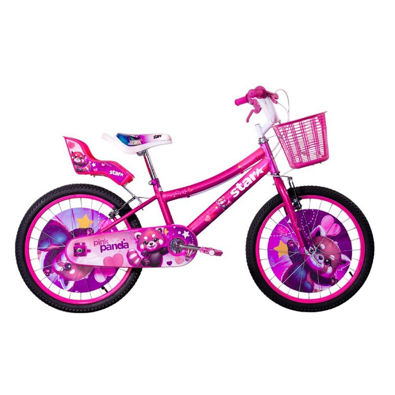 Bicicleta para Niña Stark Pink Panda de 20 plg con Canasta
