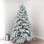 Árbol de Navidad Nevado con Luz Blanca de 2.28 Metros