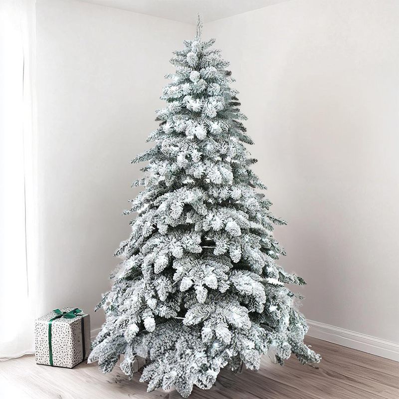 Árbol de Navidad Nevado con Luz Blanca de 2.28 Metros