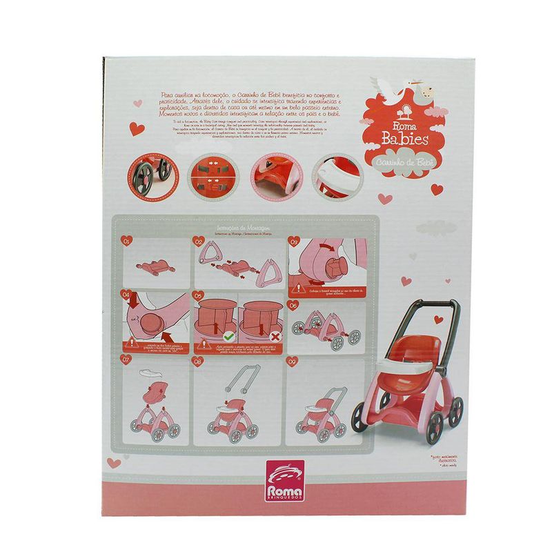 Carruaje de Juguete para Muñecas Rosado