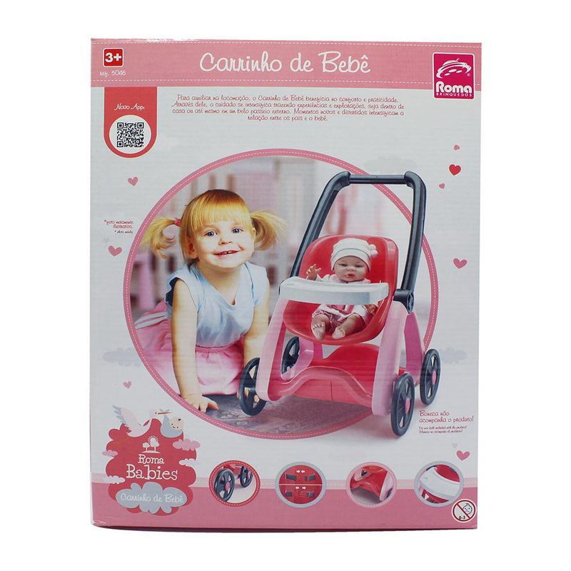 Carruaje de Juguete para Muñecas Rosado