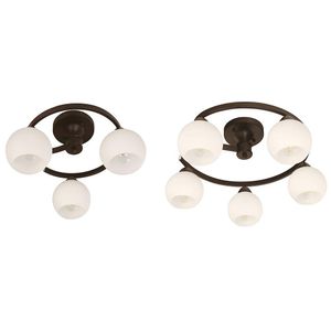 Set de 2 Lámparas de Techo Circulares con Esferas Opalinas