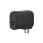 Cargador de Pared con Puertos USB-C y USB-A Negro 25W