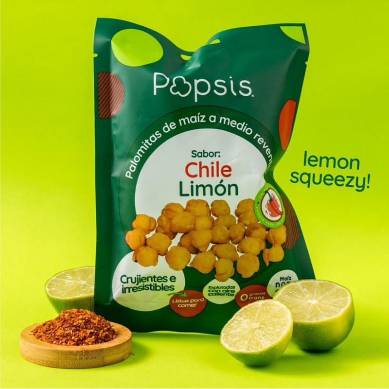 Palomitas de Maíz a Medio Reventar Chile Limón 90 G