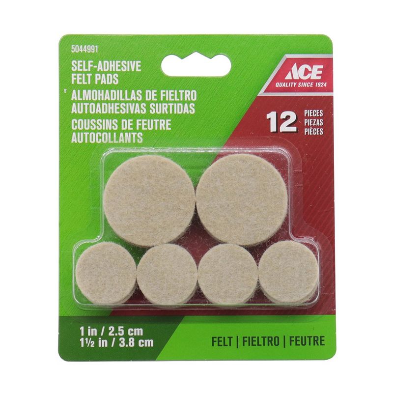 Protectores Circulares Autoadhesivos Fieltro Beige 12 Uds